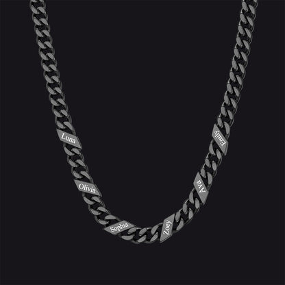 Customized Engraved Name Cuban Link Chain Necklace for , 7/9/12mm Width