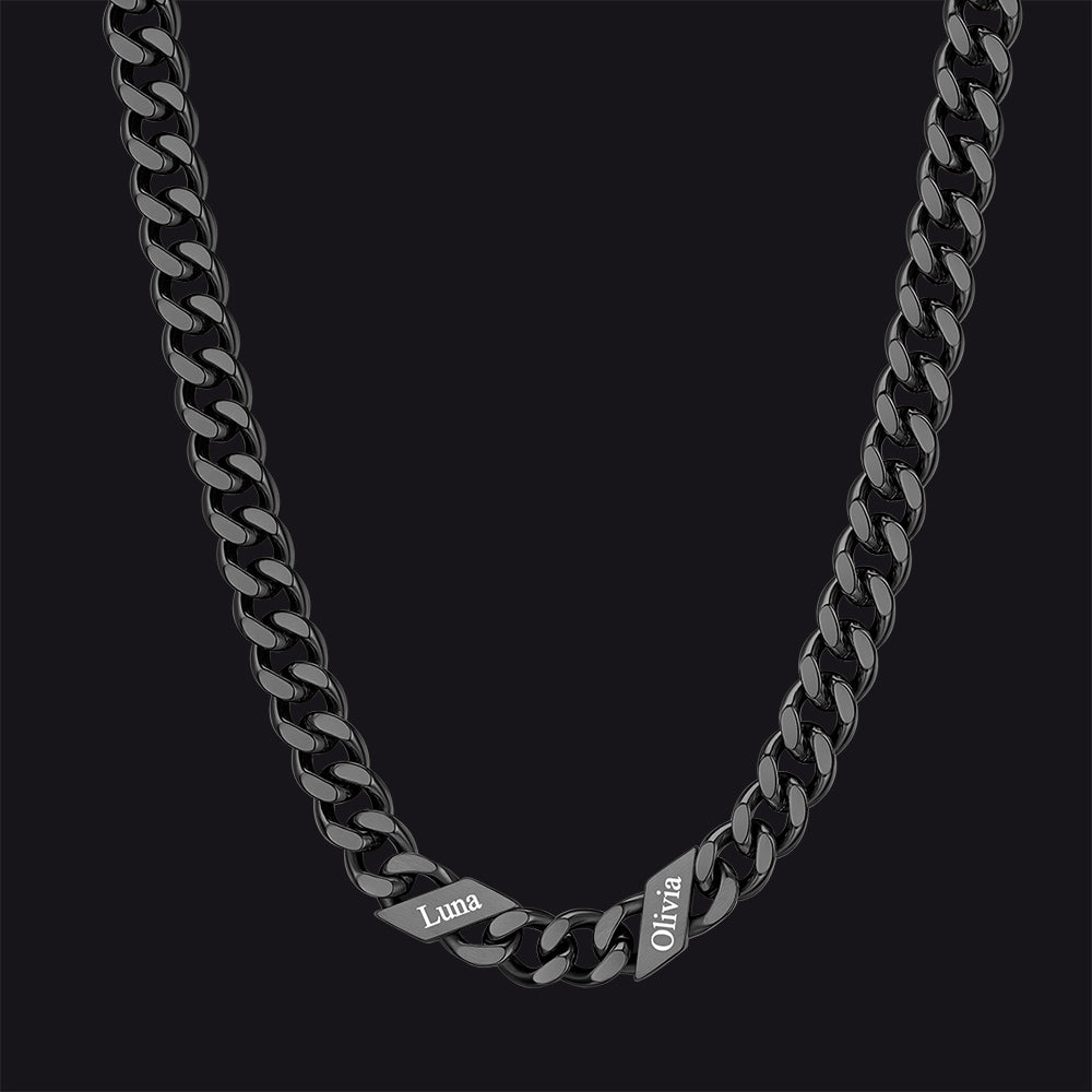 Customized Engraved Name Cuban Link Chain Necklace for , 7/9/12mm Width