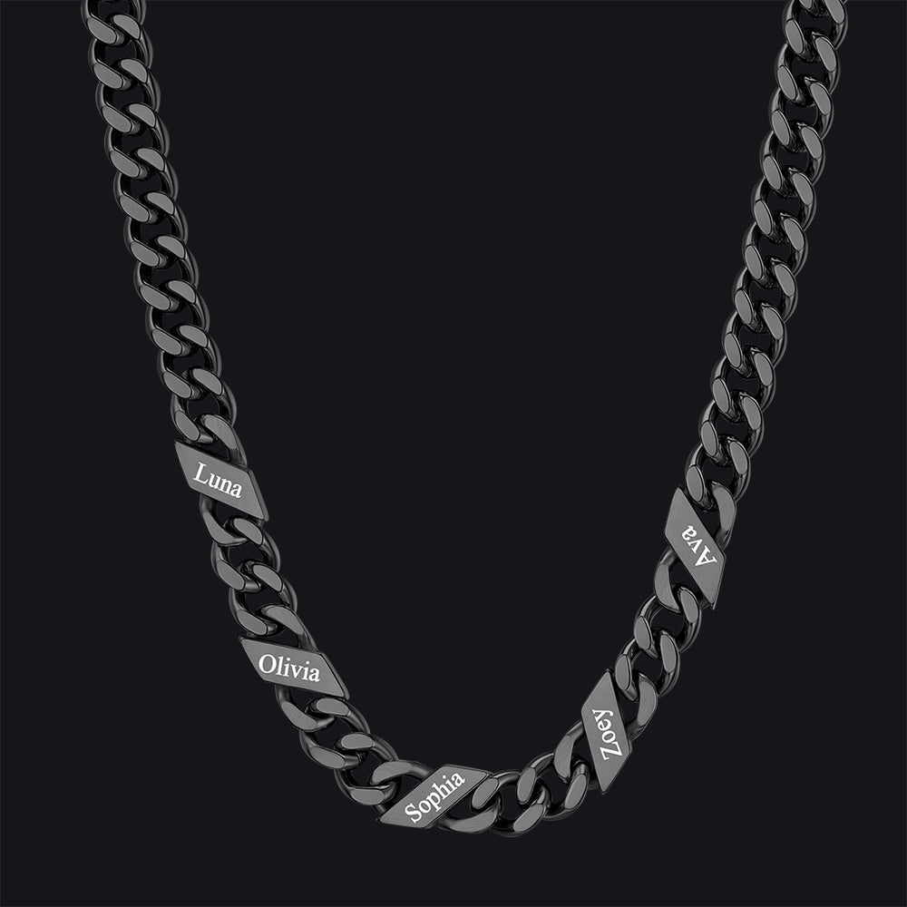 Customized Engraved Name Cuban Link Chain Necklace for , 7/9/12mm Width