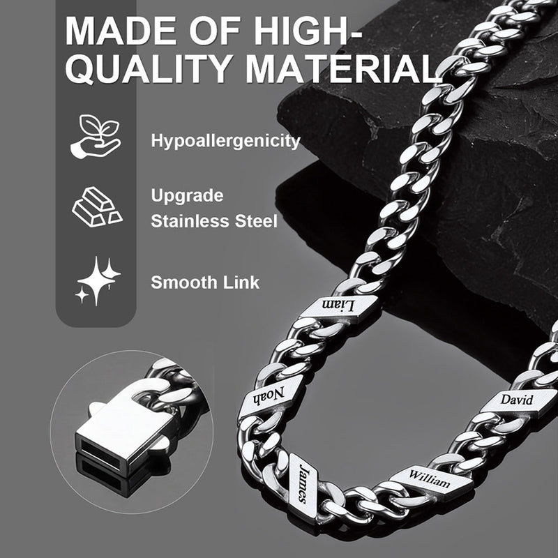 Customized Engraved Name Cuban Link Chain Necklace for , 7/9/12mm Width