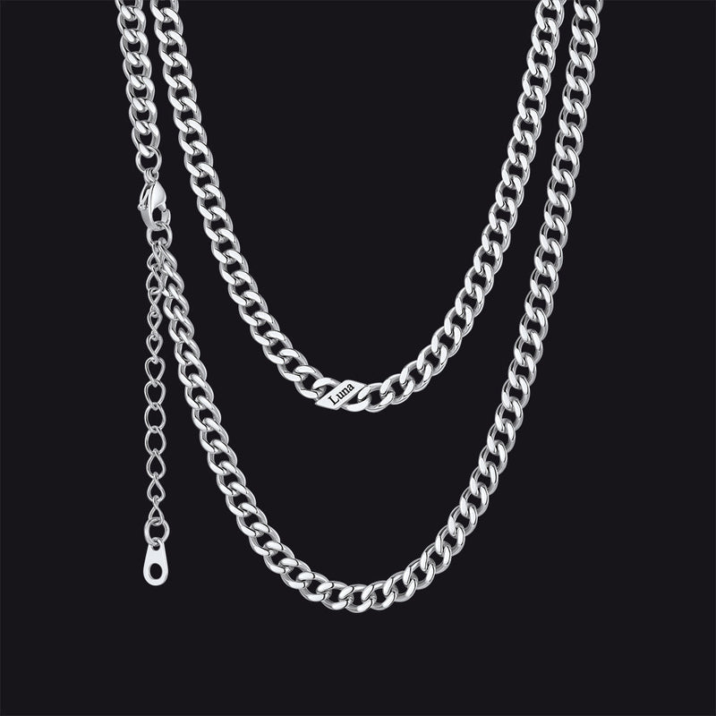 Custom Cuban Link Chains With Names Necklace for , 5/7/9mm Width