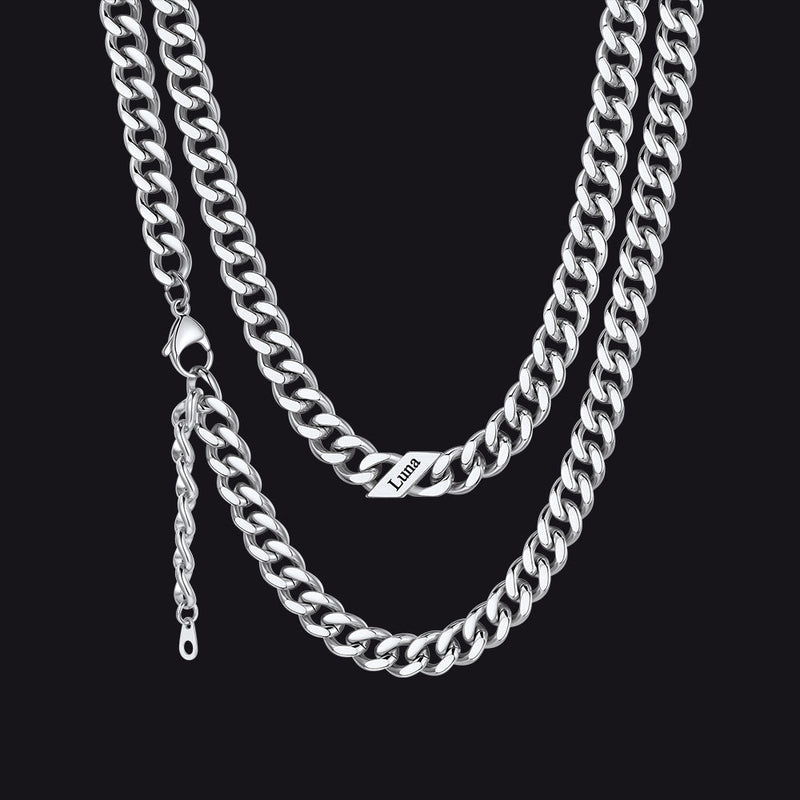 Custom Cuban Link Chains With Names Necklace for , 5/7/9mm Width