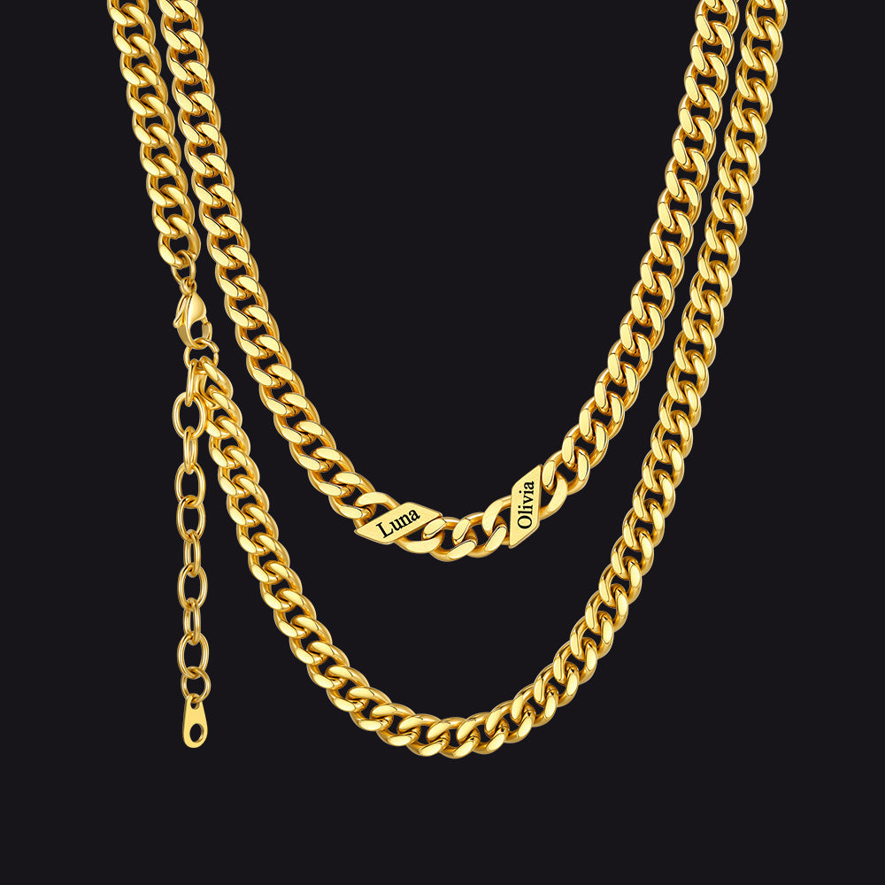 Custom Cuban Link Chains With Names Necklace for , 5/7/9mm Width
