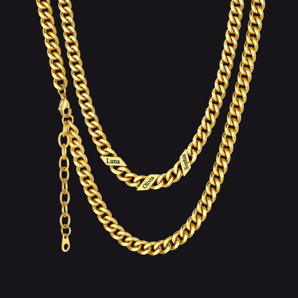 Custom Cuban Link Chains With Names Necklace for , 5/7/9mm Width