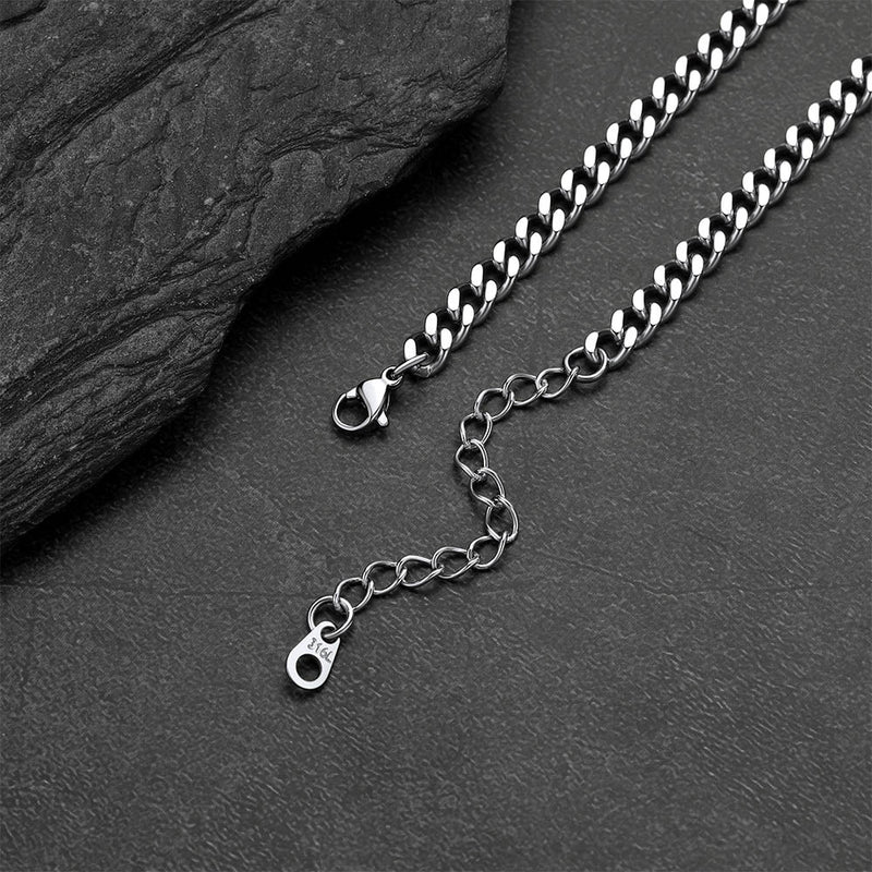 Custom Cross Cuban Link Chain Necklace With Engraved Name for 5/7mm