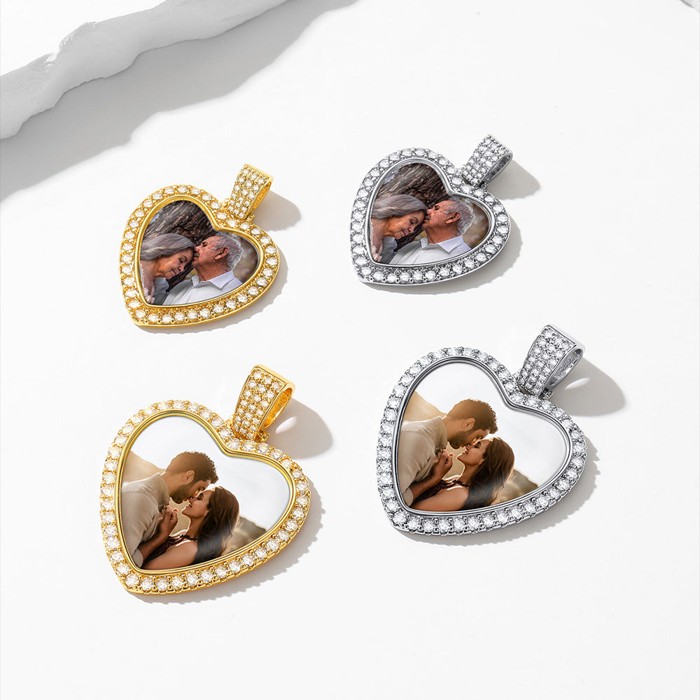 Customized Heart Picture Photo Necklace Memorial Gift for
