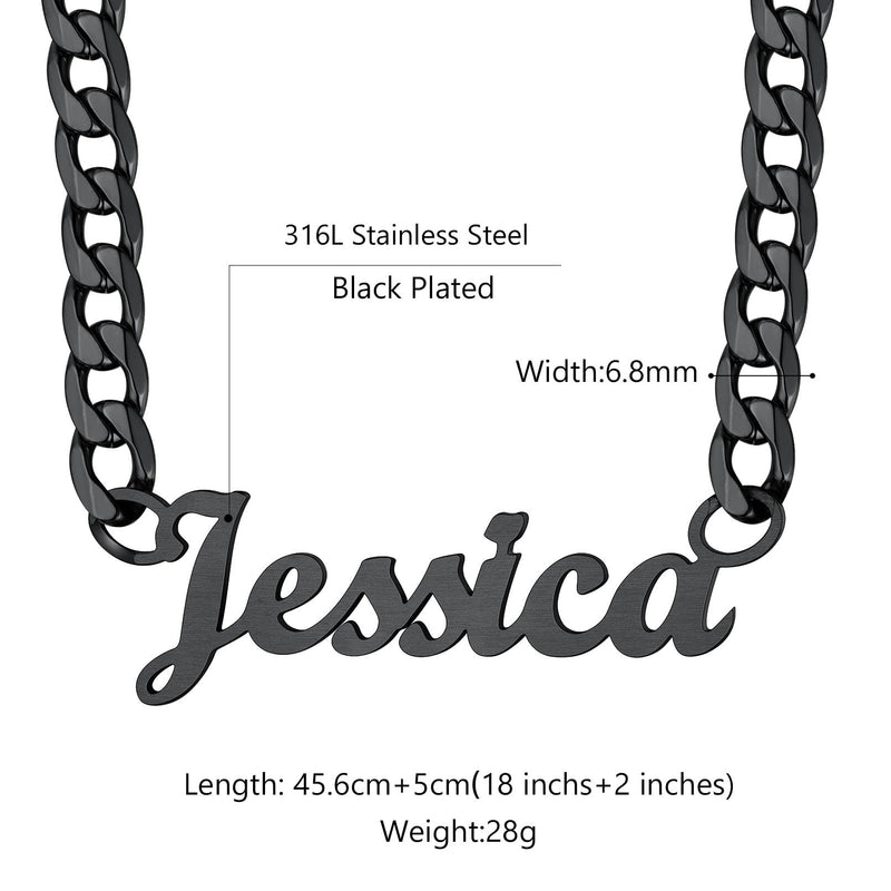 Custom Nameplate Choker Chain Necklace for 18 Inch