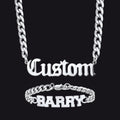 6mm Custom Nameplate Chain & Bracelet Set for