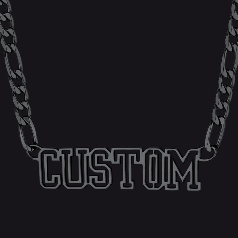 Personalised Nameplate Figaro Chain Necklace for