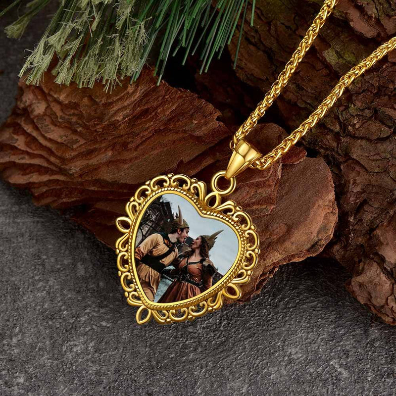 Personalized Heart Picture Necklace for