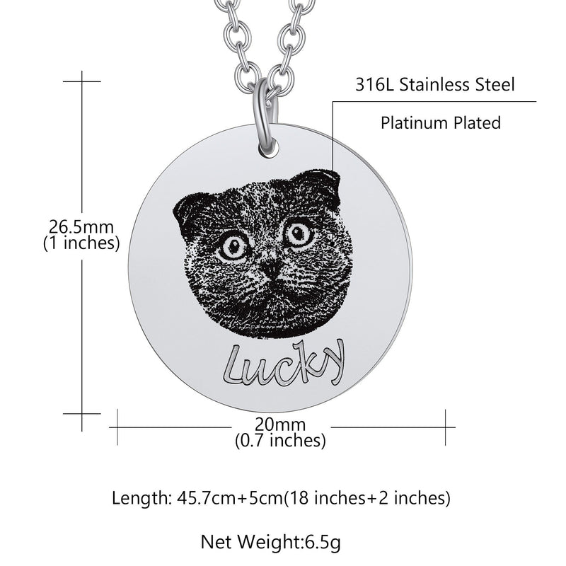 Personalized Pet Portrait Necklace Memorial Gift