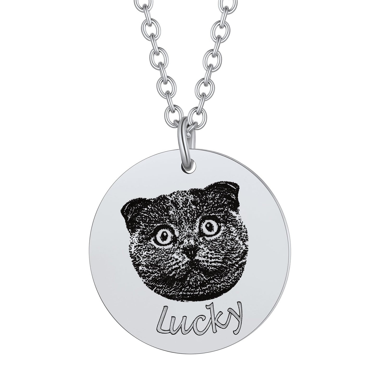 Personalized Pet Portrait Necklace Memorial Gift