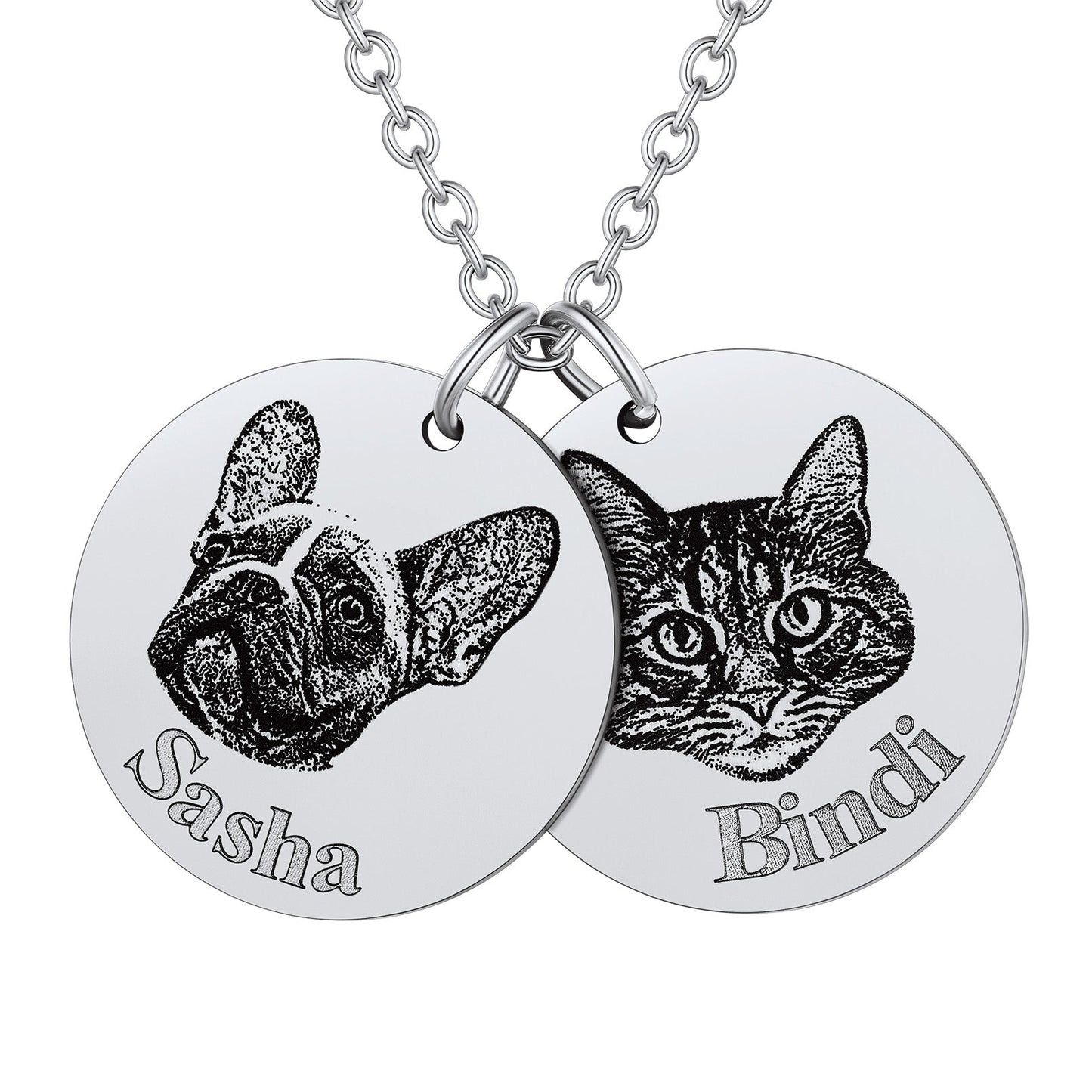 Personalized Pet Portrait Necklace Memorial Gift