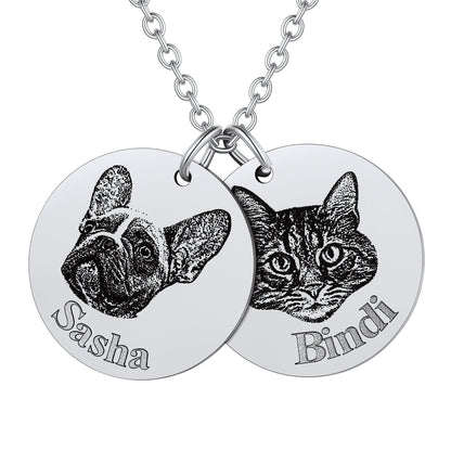 Personalized Pet Portrait Necklace Memorial Gift