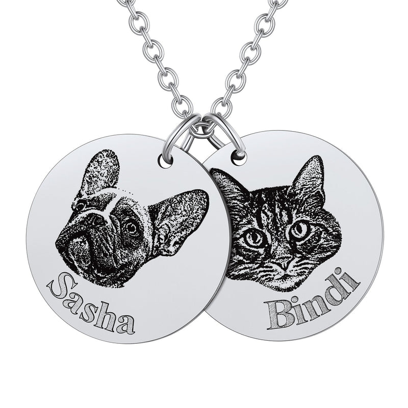 Personalized Pet Portrait Necklace Memorial Gift