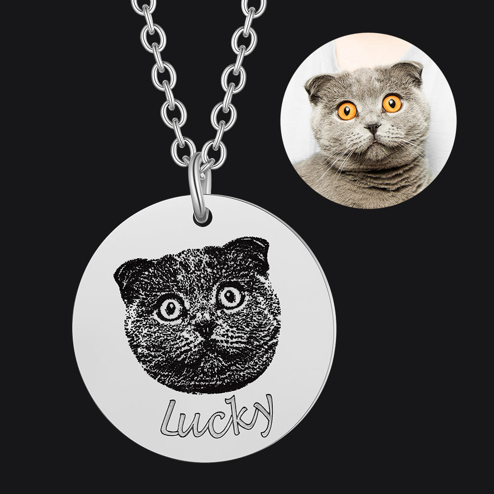 Personalized Pet Portrait Necklace Memorial Gift