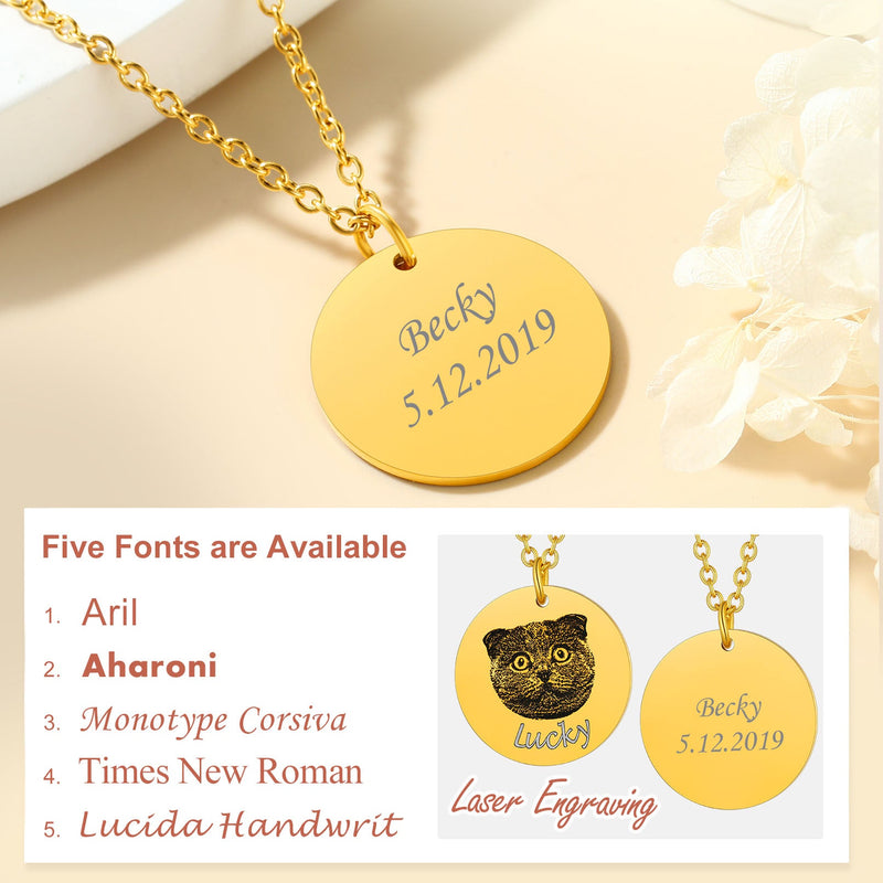 Personalized Pet Portrait Necklace Memorial Gift