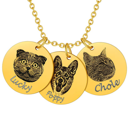 Personalized Pet Portrait Necklace Memorial Gift