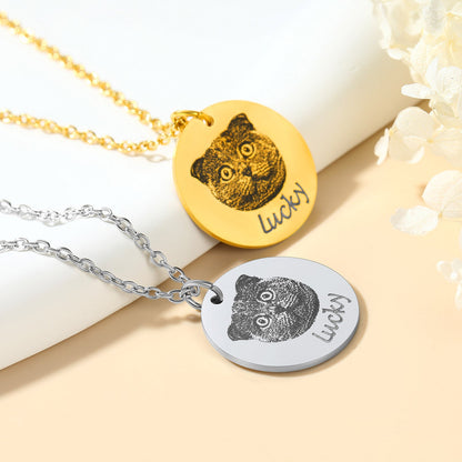 Personalized Pet Portrait Necklace Memorial Gift