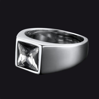 Minimalist Birthstone Gemstone Band Ring for