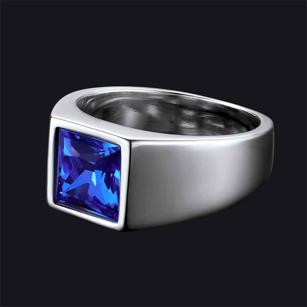 Minimalist Birthstone Gemstone Band Ring for