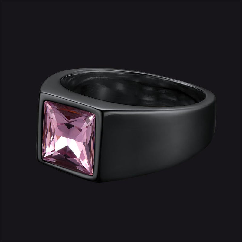 Minimalist Birthstone Gemstone Band Ring for