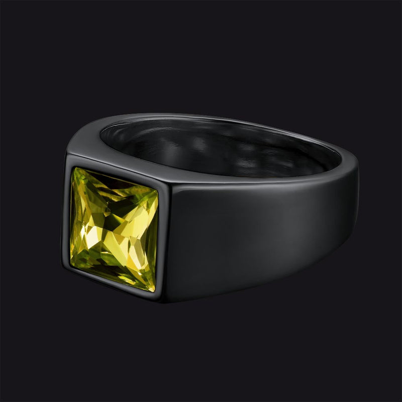 Minimalist Birthstone Gemstone Band Ring for