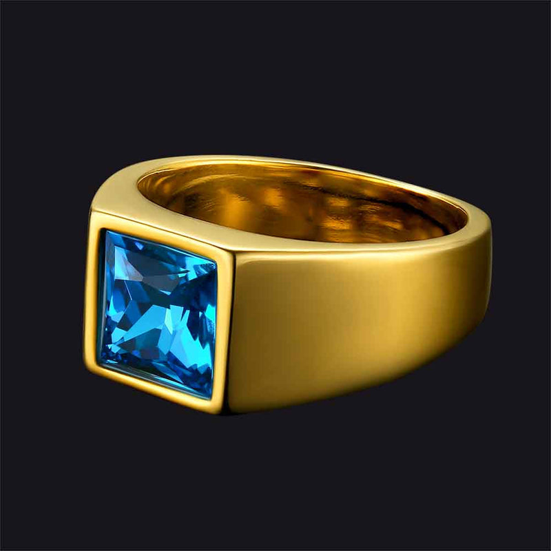 Minimalist Birthstone Gemstone Band Ring for