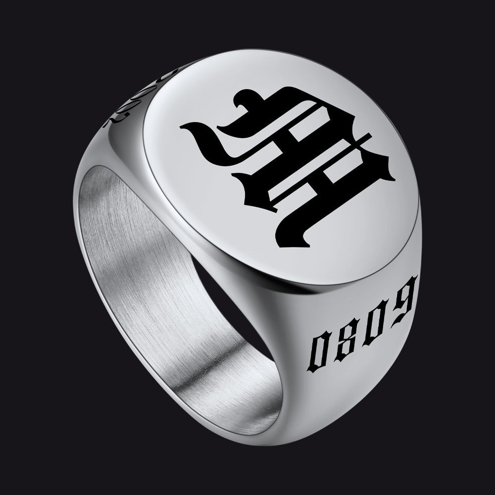 Engraved Name Custom Signet Rings for