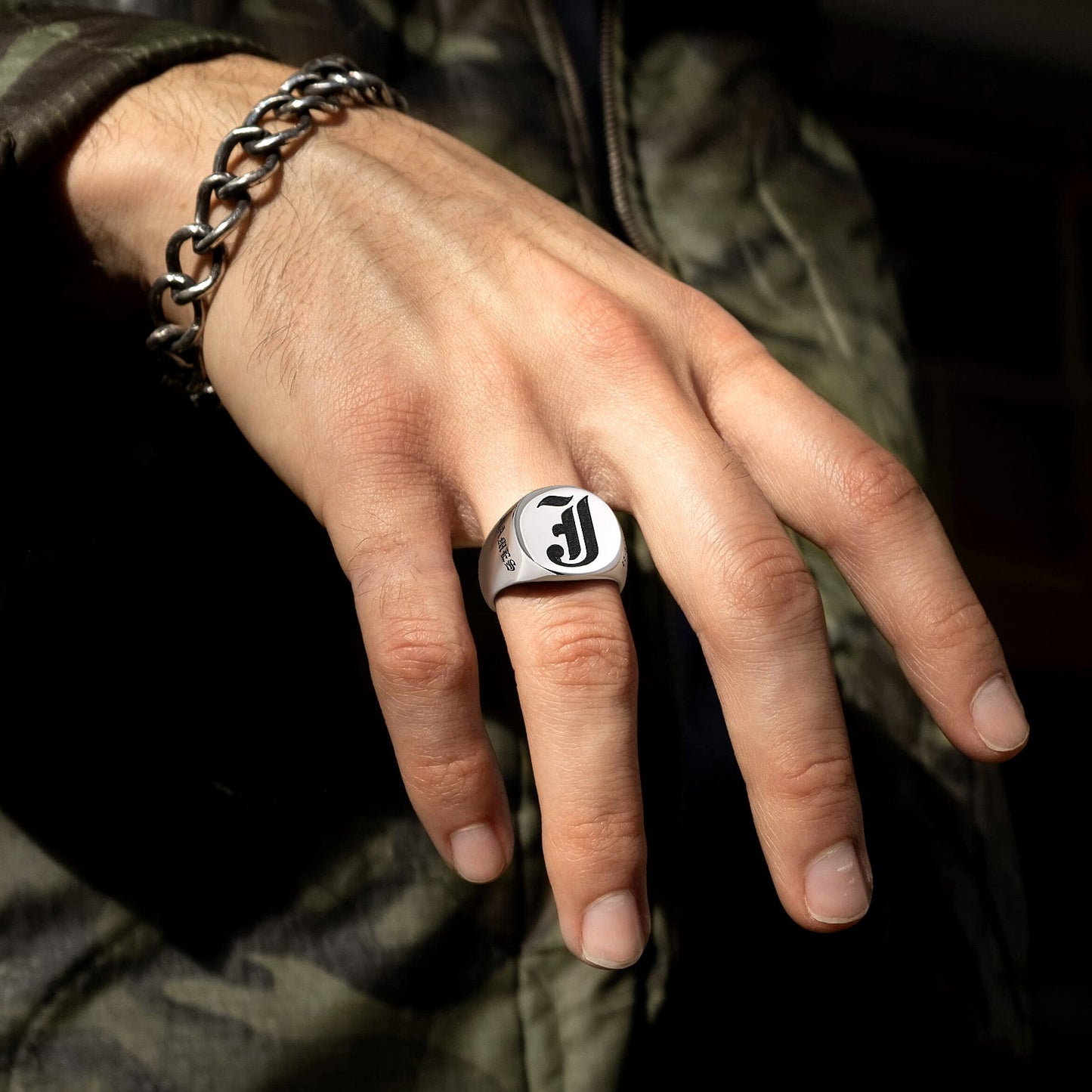 Engraved Name Custom Signet Rings for
