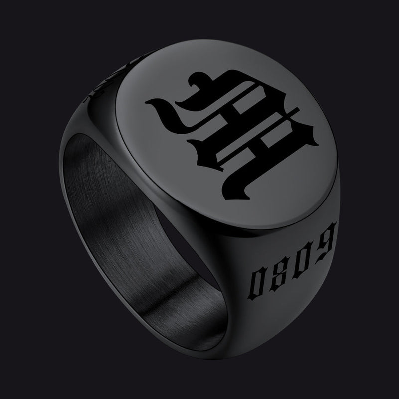 Engraved Name Custom Signet Rings for