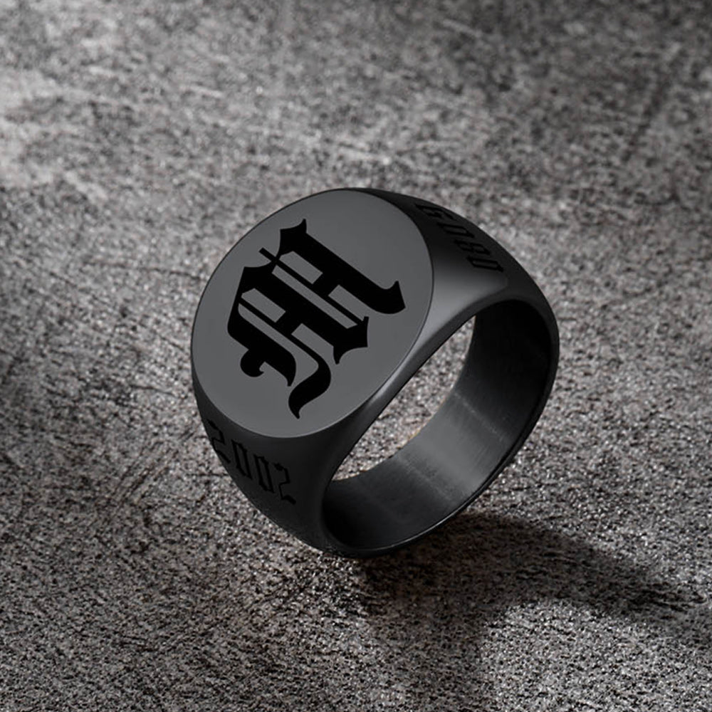 Engraved Name Custom Signet Rings for