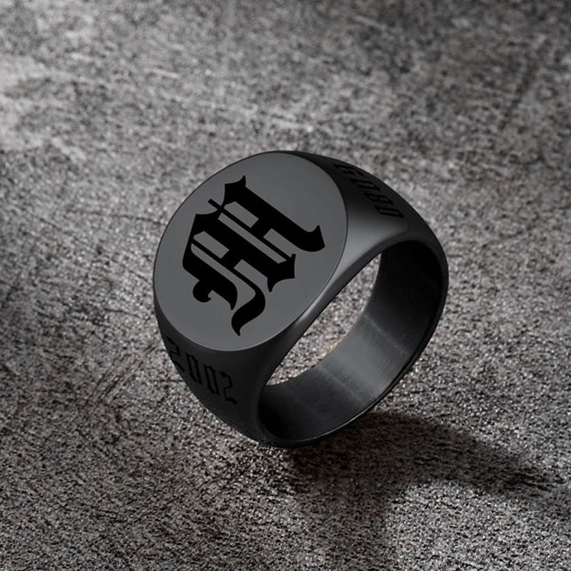 Engraved Name Custom Signet Rings for