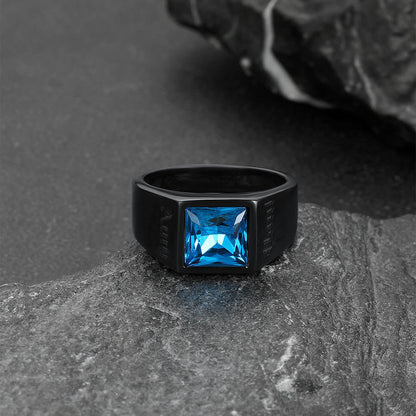 Custom Signet Ring With Blue Topaz for