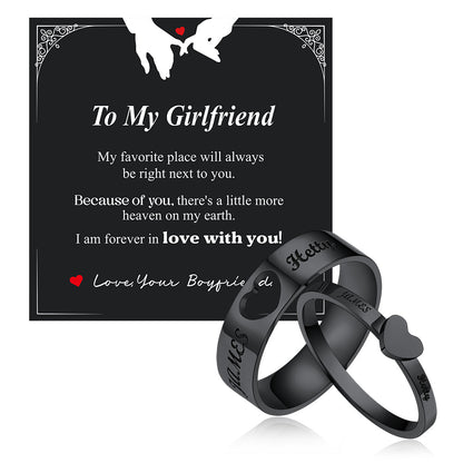 Personalized His and Hers Matching Promise Rings for Couple