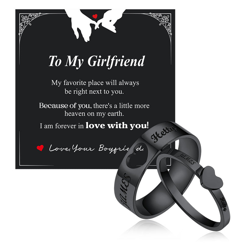 Personalized His and Hers Matching Promise Rings for Couple