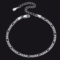 Sterling Silver Figaro Chain Link Bracelet for