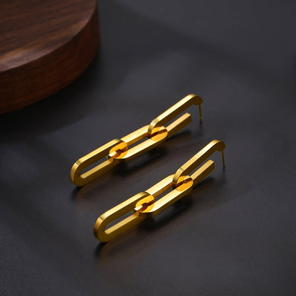 Stainless Steel Cuban Chain Dangle Earring for Girl