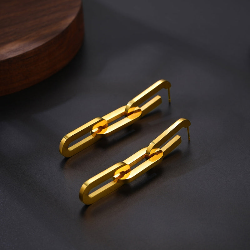 Stainless Steel Cuban Chain Dangle Earring for Girl