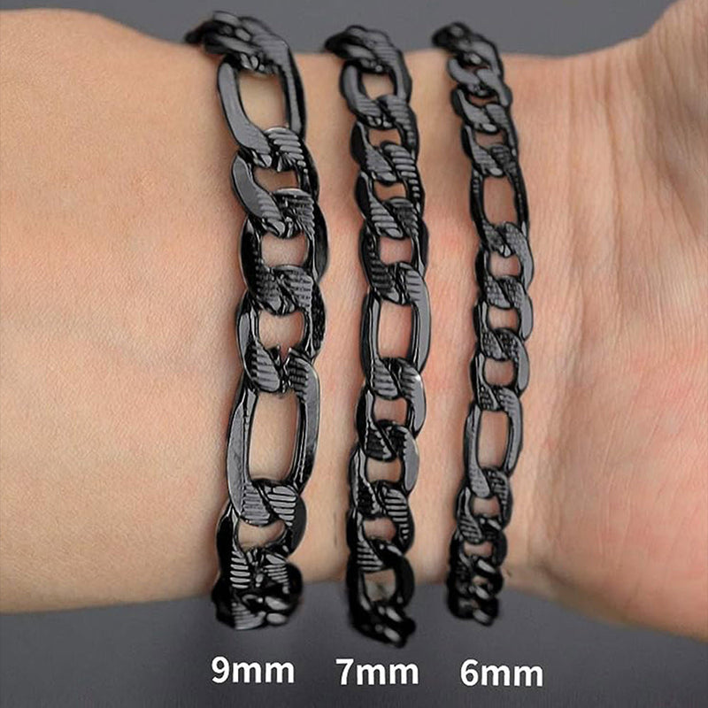 Thick Figaro Link Bracelet for 6/7/9mm Width
