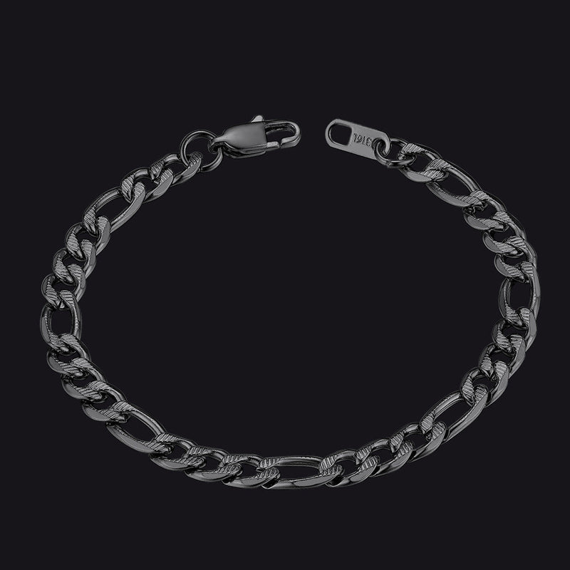 Thick Figaro Link Bracelet for 6/7/9mm Width