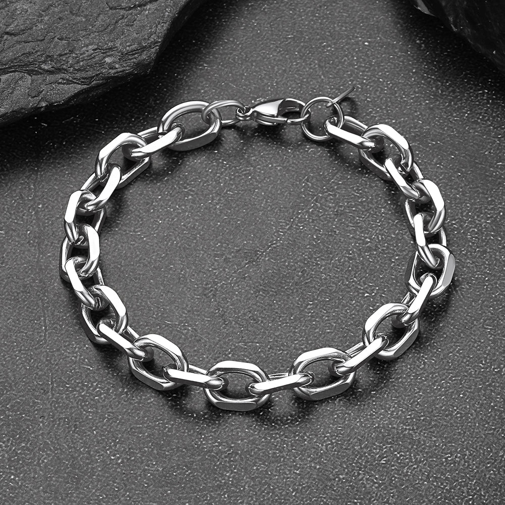 9mm Rolo Link Chain Necklace & Bracelet Set for