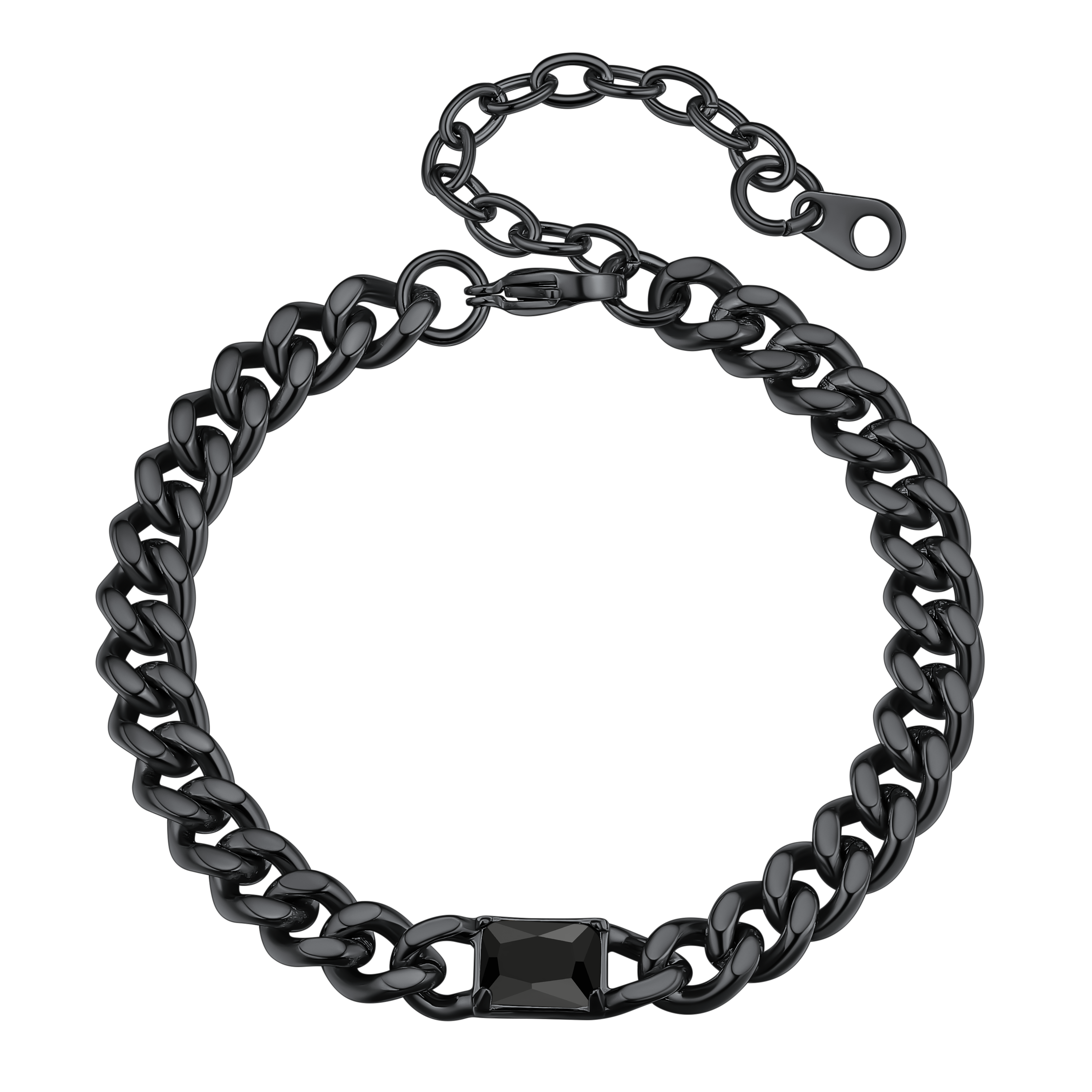 Flash Cubic Zirconia Thick Chain Bracelet for