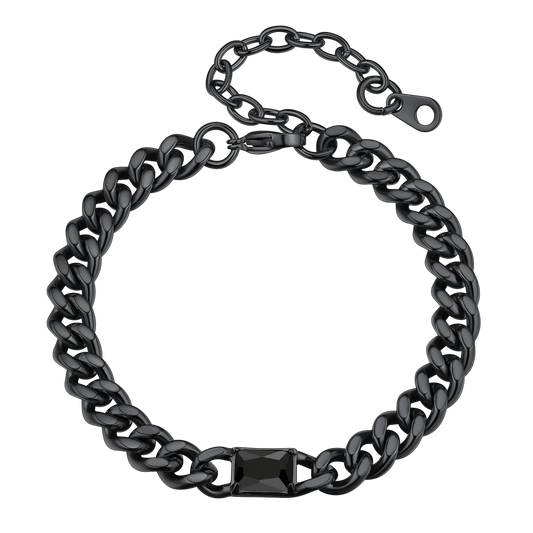 Flash Cubic Zirconia Thick Chain Bracelet for