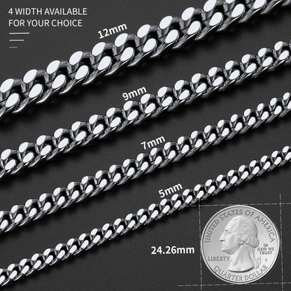 To My Man Miami Cuban Link Chain Necklace, Birthday or Anniversary Gift for Him