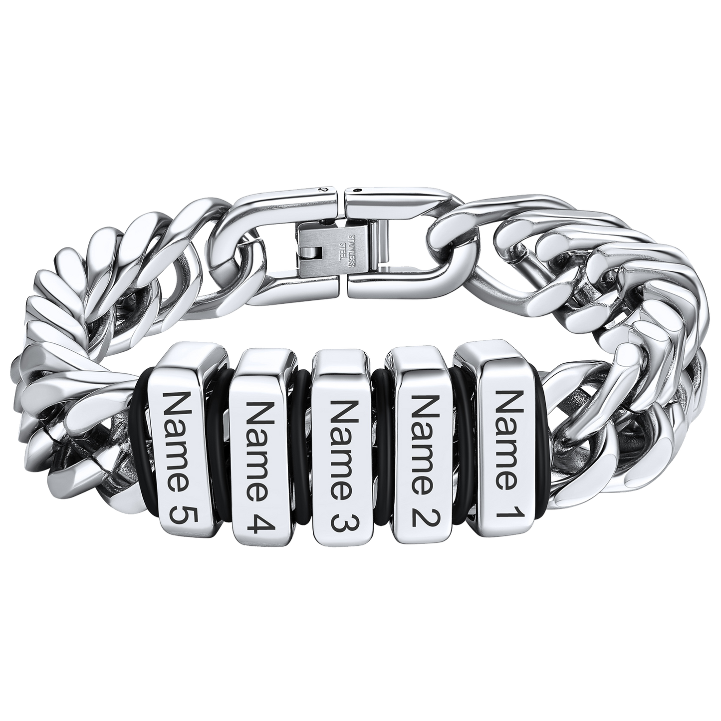 Personalized Cuban Link Bracelet Engraved Name Bracelet for