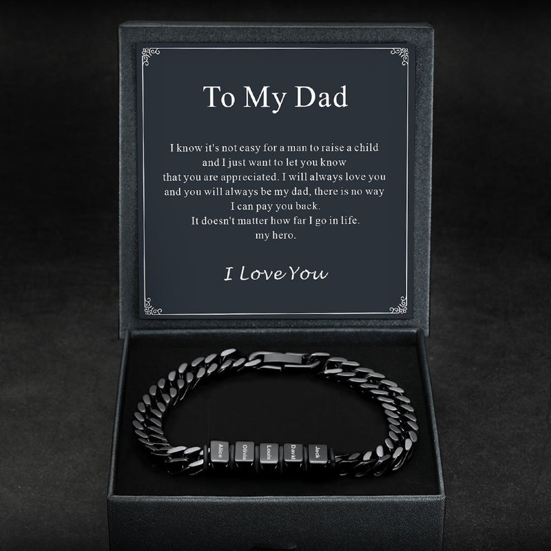 Personalized Cuban Link Bracelet Engraved Name Bracelet for