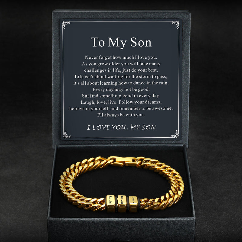 Personalized Cuban Link Bracelet Engraved Name Bracelet for