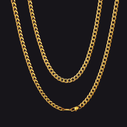Cuban Link Curb Chain Stainless Steel Necklace for