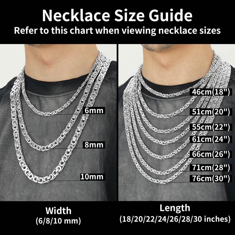 Byzantine Link Chain Stainlss Steel Necklace for